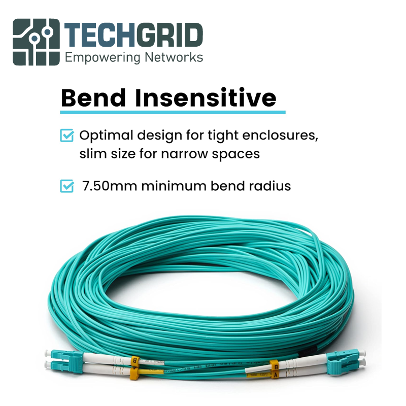 Cable de Parcheo de Fibra Óptica LC a LC OM3, 2 Metros (6ft), Dúplex, Multimodo 10Gb, Aqua