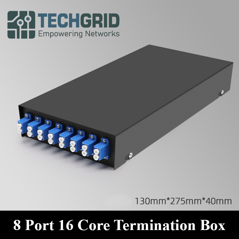Caja Terminal Óptica de 8 Puertos – Totalmente Equipada hasta 16 Cores LC