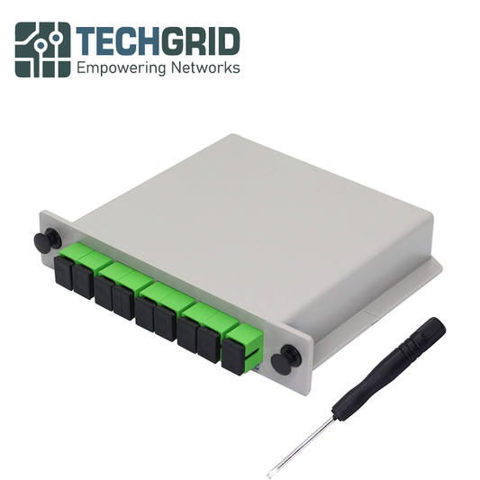 PLC Splitter 1x8 SC/APC – Módulo Cassette para Redes FTTH y Proyectos de Ingeniería