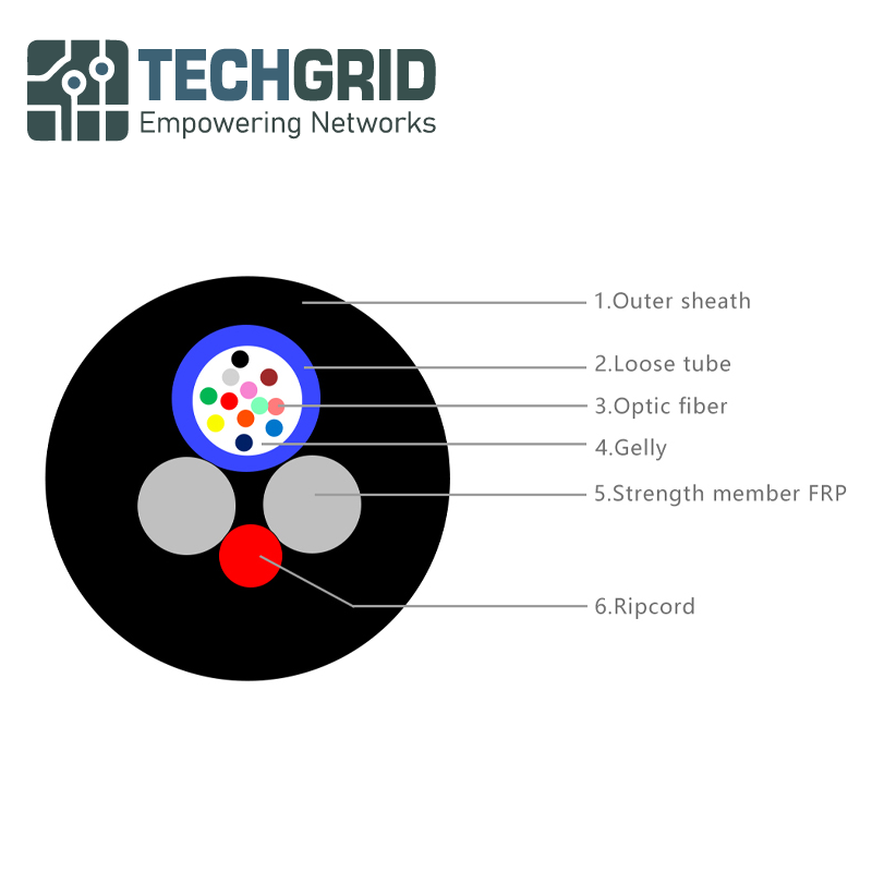 Cable ASU G652D de 12 Núcleos – Rollo de 2,000 metros