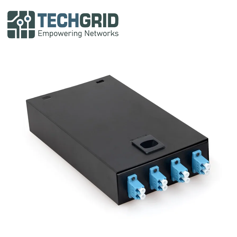 Fiber Optic Terminal Box 8 Core LC UPC – 4 Puertos con Pigtail y Adaptadores