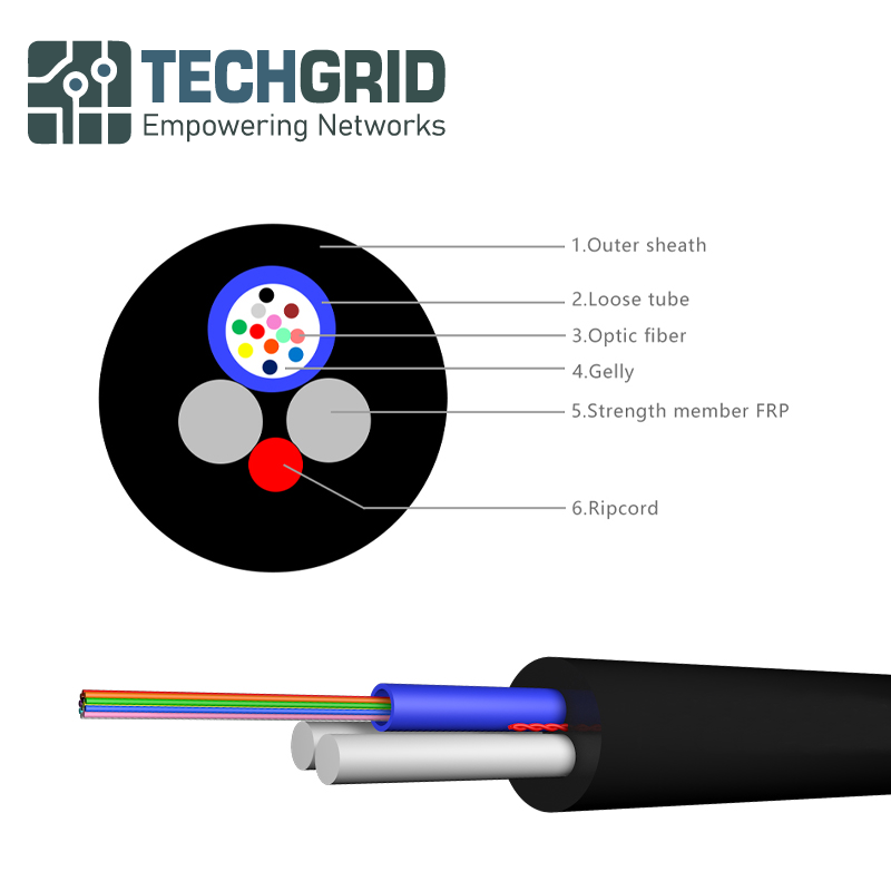 Cable ASU G652D de 12 Núcleos – Rollo de 2,000 metros