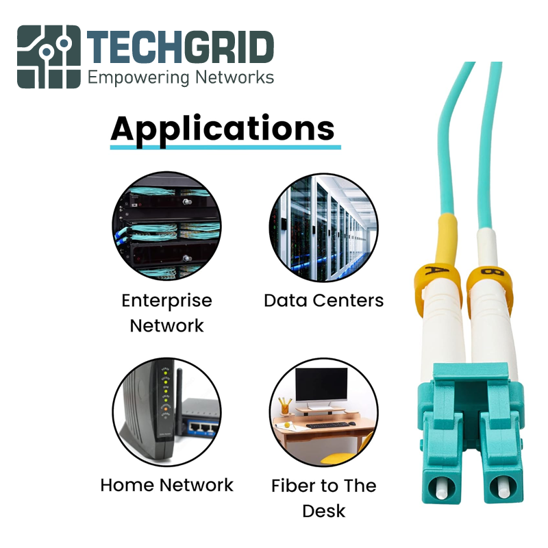 Cable de Parcheo de Fibra Óptica LC a LC OM3, 2 Metros (6ft), Dúplex, Multimodo 10Gb, Aqua