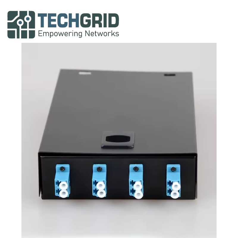 Fiber Optic Terminal Box 8 Core LC UPC – 4 Puertos con Pigtail y Adaptadores